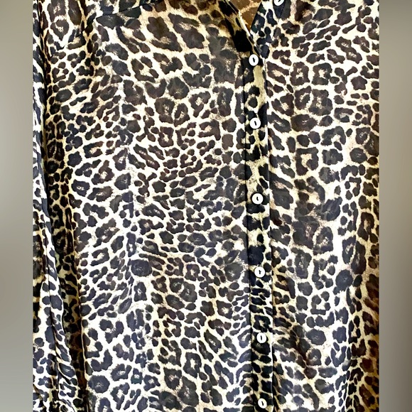 Love stitch. cheetah print. button down blouse - Picture 3 of 4